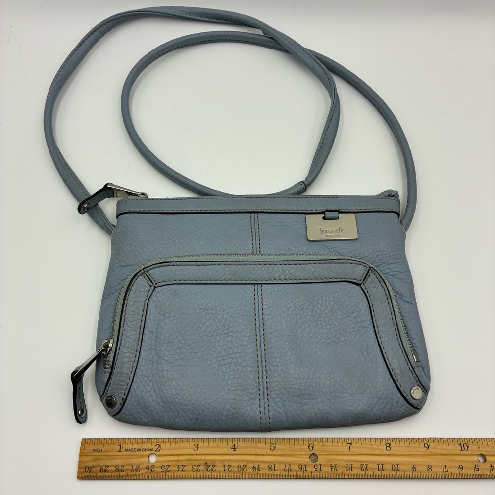 Italian Sky Blue Leather Crossbody Bag - Picture 4 of 8